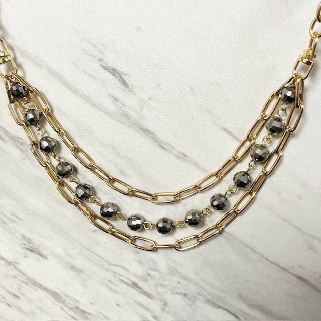 Büroklammerkette & Kristallgeschichtete Taschenkette-Accessoires für den Großhandel von Anita K By Blushing Pink