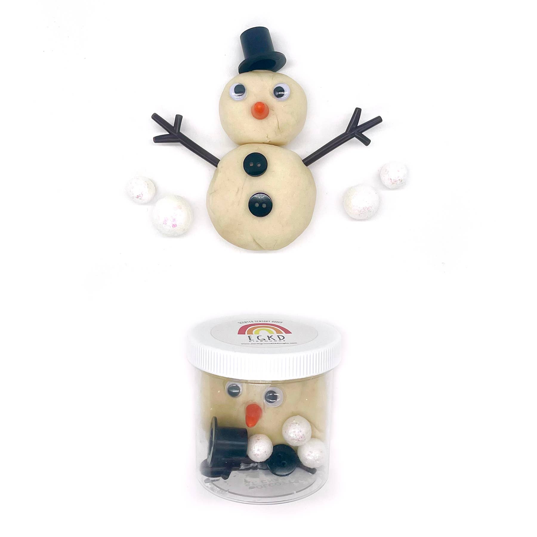 Earth Grown KidDoughs (KidDoughs by EGKD) - Wholesale Putty/Slime - Kids - Snowman Mini Dough-To-Go3