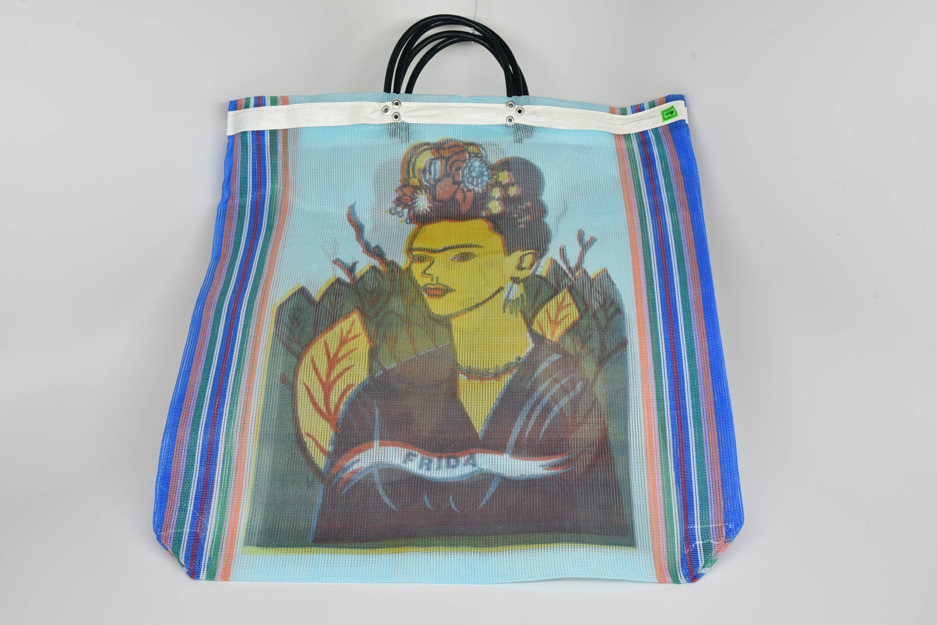 Sanyork Fair Trade – Engroshandel Tote bag - Dame – Frida Kahlo Genbrugt Stor Indkøbsnet Markedstaske Mexico Mesh Stil1