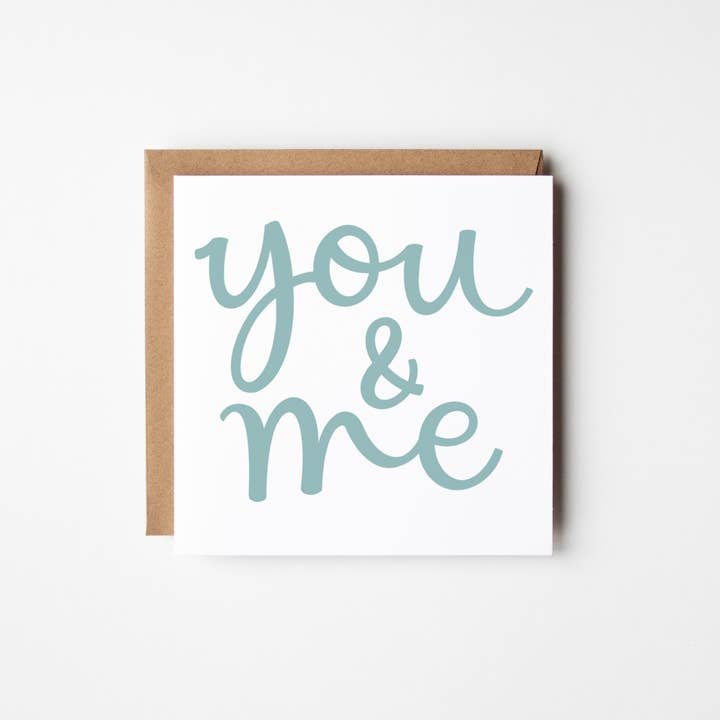 Greeting card | Valentines | Love | You & me | Screen print for wholesale by Once upon a Dandelion