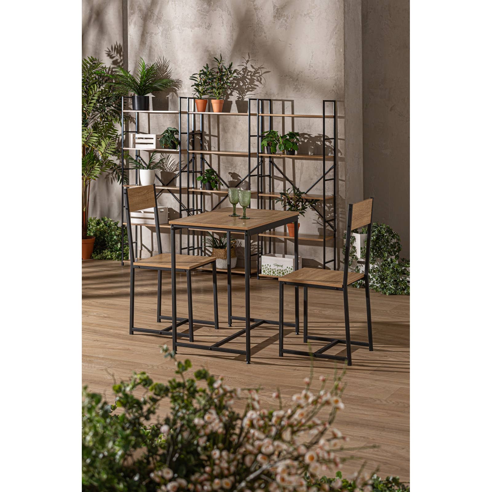 B&B - Wholesale Chair - Louisiana Brown Melamine Table and Chairs 80X50X77cm3