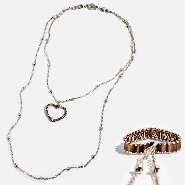 Katia Designs - Wholesale Pendant/Charm Necklace - Love Always Open Heart Dainty Necklace