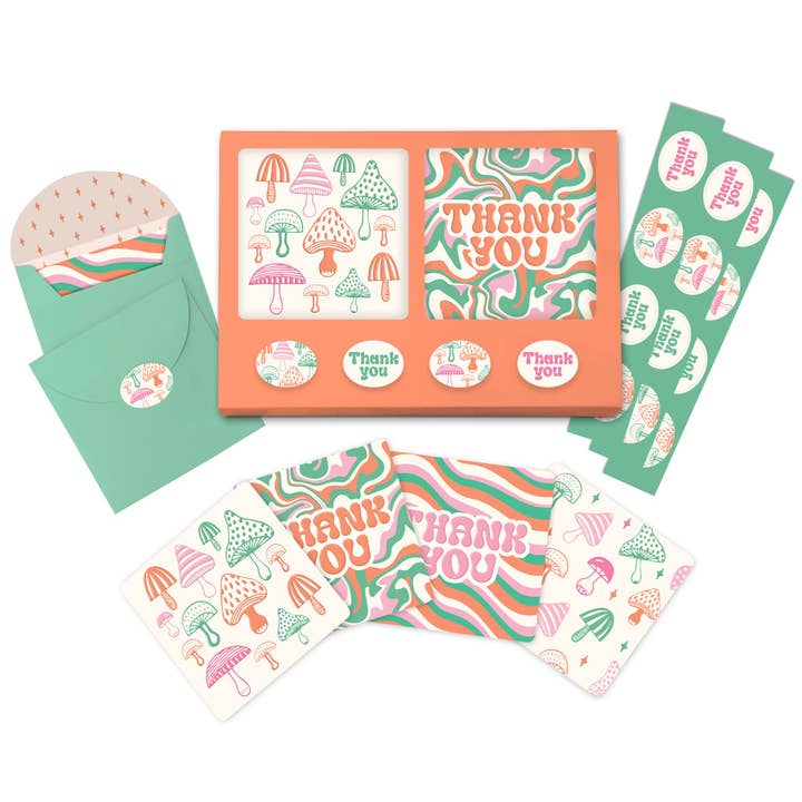 Studio Oh! - Wholesale Stationery/Notecard Set - Wild Realm Assorted Mini Note Card Set with Stickers
