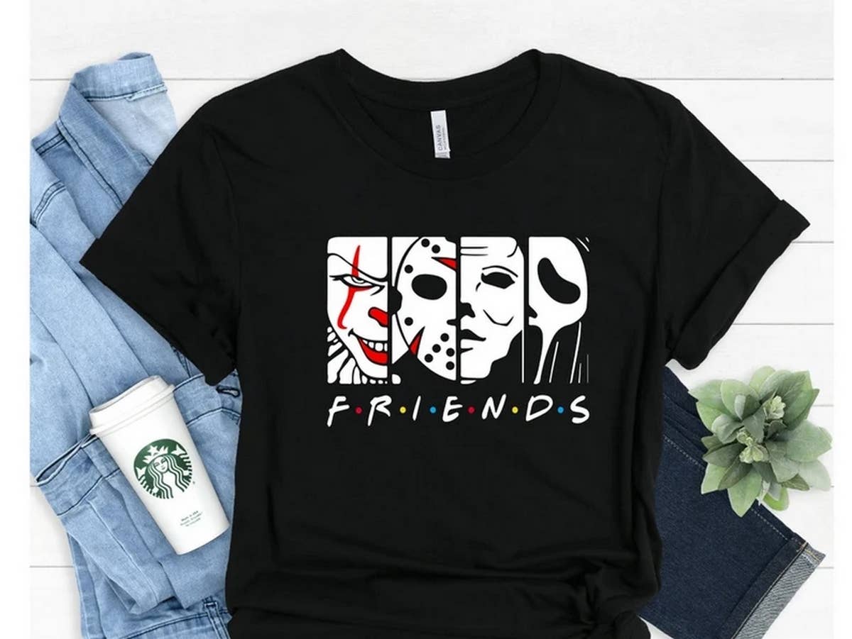 Black Friends Halloween Shirt, Halloween Friends Shirt, Horror Shi for wholesale on Faire0