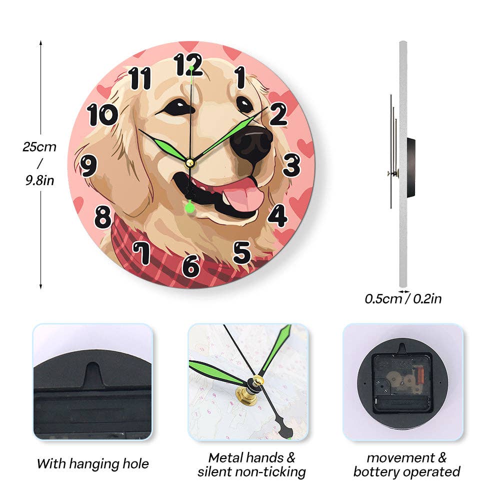 Paint Your Numbers - Wholesale DIY Craft Kit - Paint the Moment – Golden Pup Clock Kit20