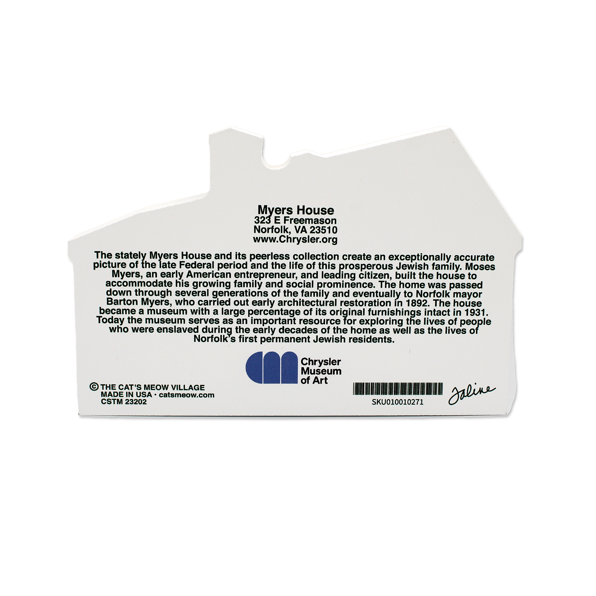 Chrysler Museum of Art - Wholesale Cutouts - Myers House Collectible Cutout1