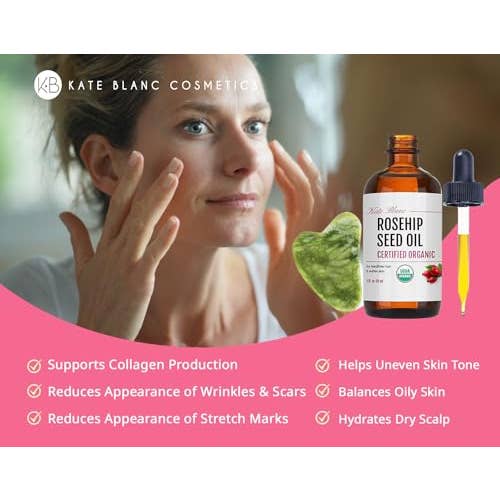 Kate Blanc Cosmetics - Wholesale Facial oil - Organic Rosehip Oil with Gua Sha Stone2