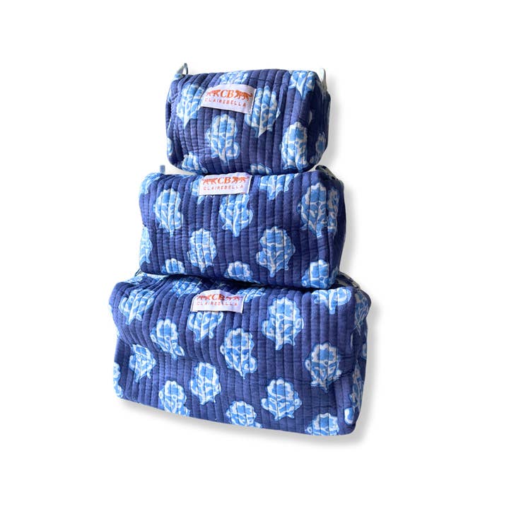 Maya Blue Pouch | Quilted Pouch Set | Quality Fabric Pouches and other Purchase Wholesale pouches that can be personalized. Free Returns & Net 60 Terms on Faire trending on Faire.