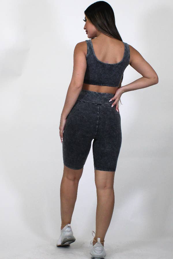 Junie – Großhandel Loungewear-Set – Damen – Mineralgewaschenes Tanktop und Biker Short Set63