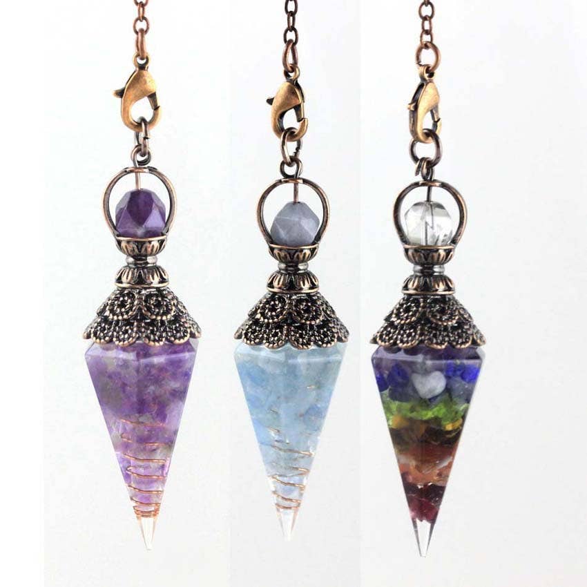 Gemcohub - Wholesale Spiritual Stone/Crystal - Hexagonal Diamond Cone Pendulum6
