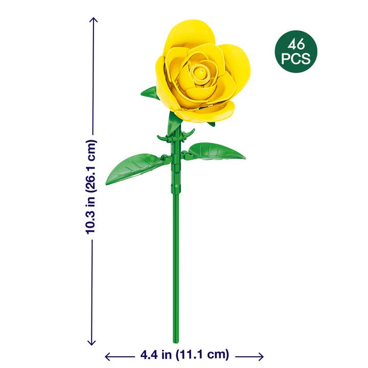 Brickcraft - Wholesale Building Set - Kids - Yellow Rose Botanical Flower Building Kit2