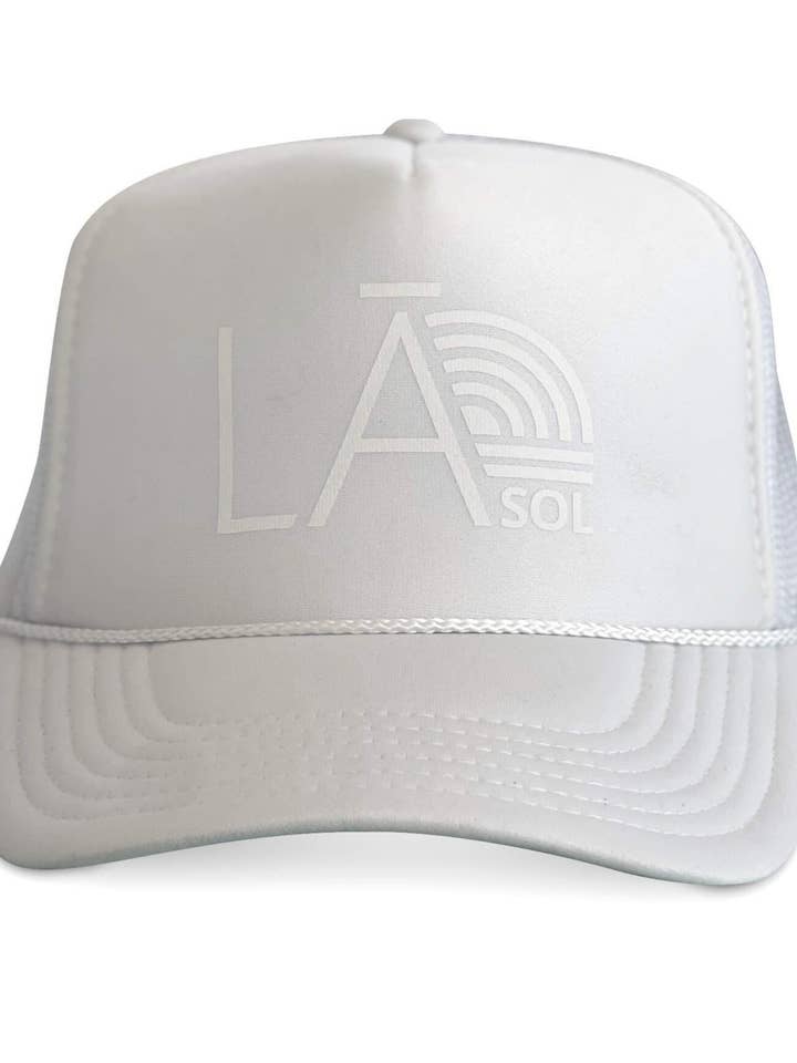 LĀ SOL Collective White Trucker Hat for wholesale by LĀ SOL Collective