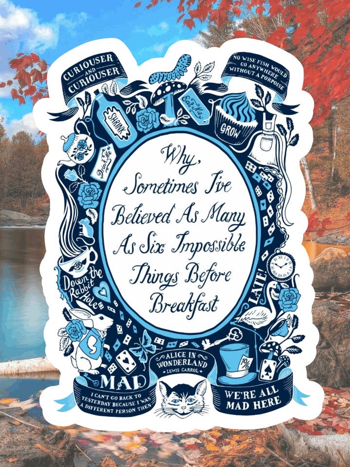 Alice In Wonderland Waterproof Stickers, Hydroflask Stickers for wholesale by Crazilyhumbledesigns