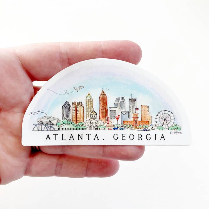 Atlanta, Georgia Vinyl Sticker for wholesale by Natty Michelle Paperie