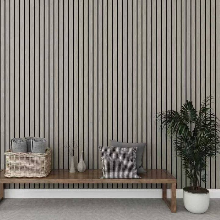 Jobu Home – wholesale Wall Accent – Grey Oak Acoustic Wall Panels1