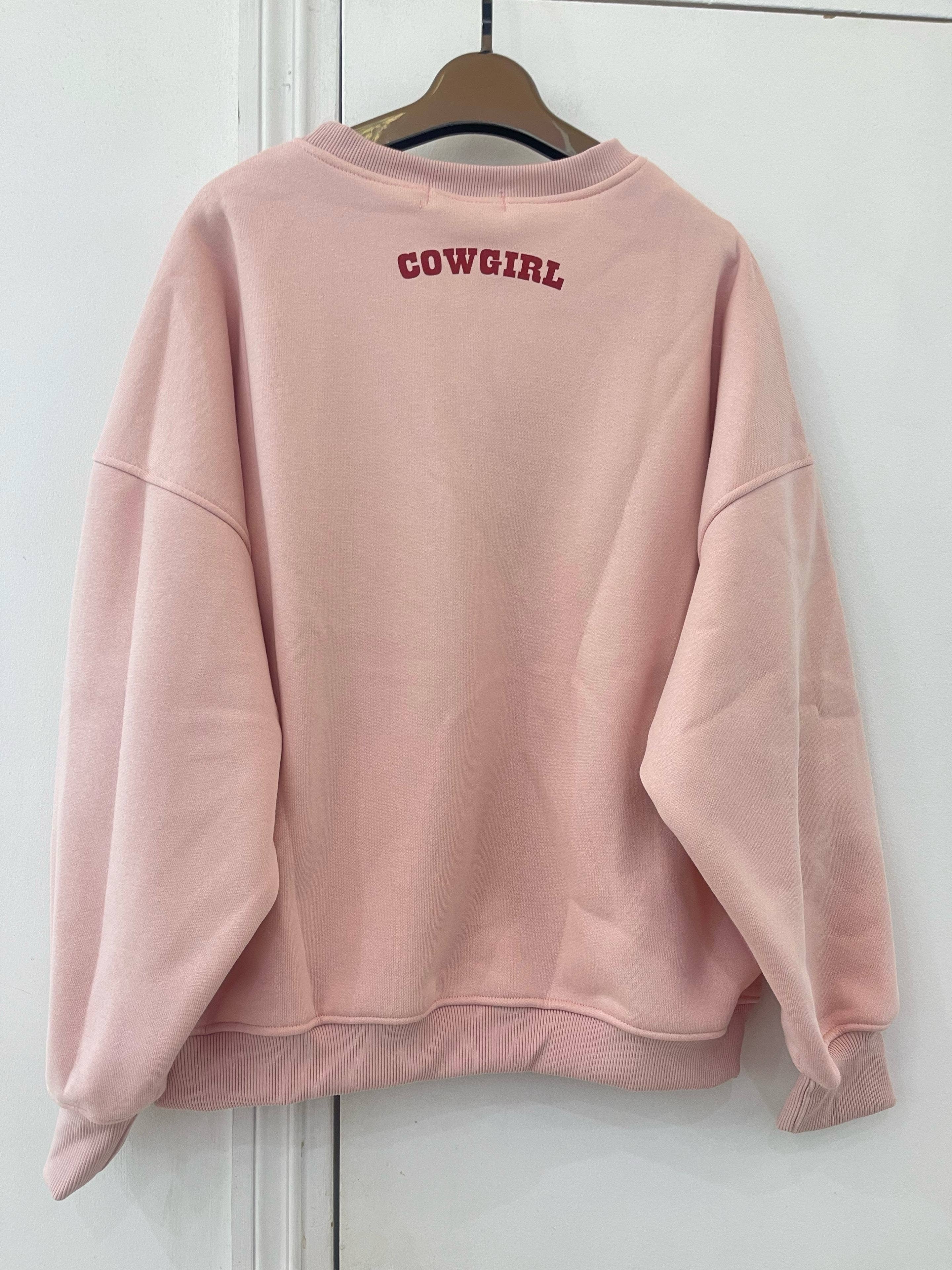 EASY MODE – wholesale Sweatshirt med tryck - Dam – Munkjacka med cowgirl-tryck - 11857