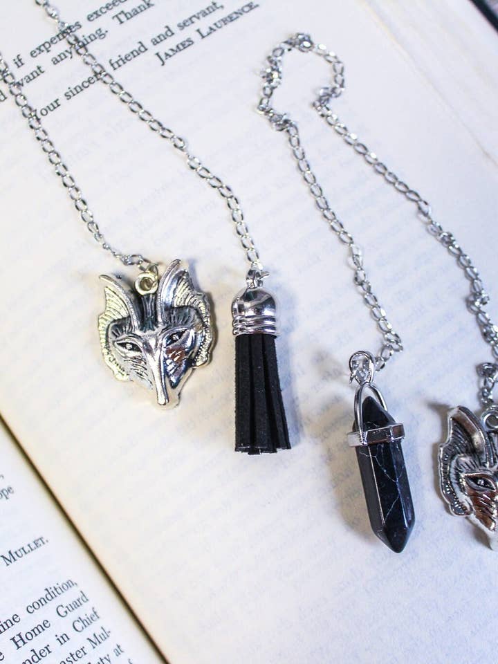 Werewolf Chain Bookmark With Charm and Black Tassel for wholesale by Bookish Trinkets
