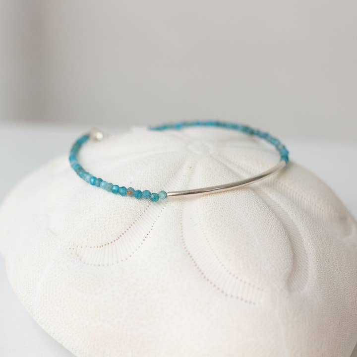 "Amed" Bracelet Neon Apatite and Sterling for wholesale by Devi & Co