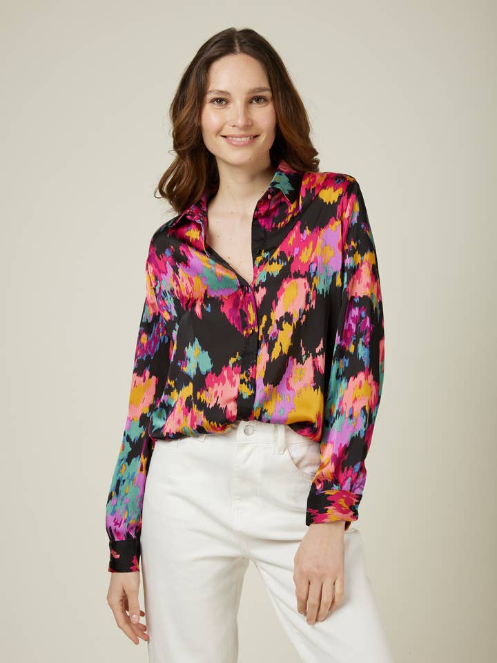 CAROLE - Colourful floral printed shirt for wholesale by Andy & Lucy