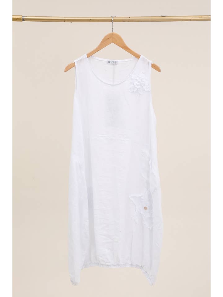 la maison des fibres naturelles - Wholesale Dress - Women's - dress with flower embroidery 28368 100% linen