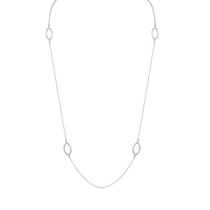 Collana lunga in argento con occhio di gatto per la vendita all'ingrosso da parte di Dancing With Jewels