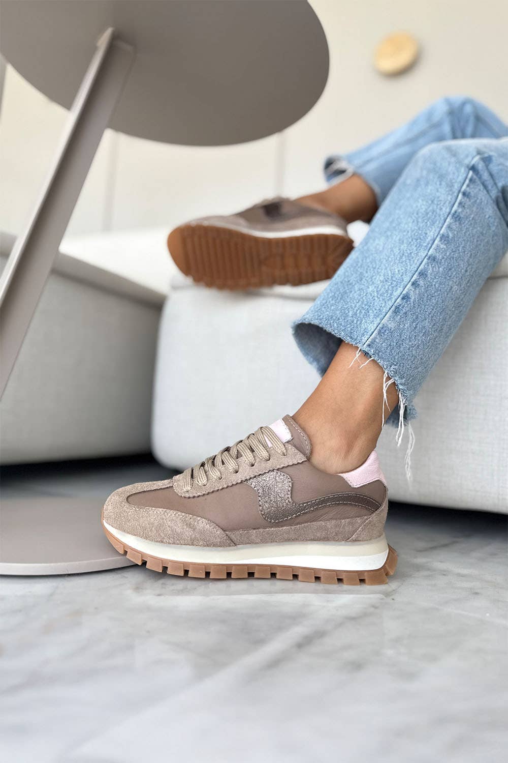 PMK SHOES - Wholesale Lifestyle Sneakers - Women's - Lumia - Mink - Handmade Cow Leather Sneakers3