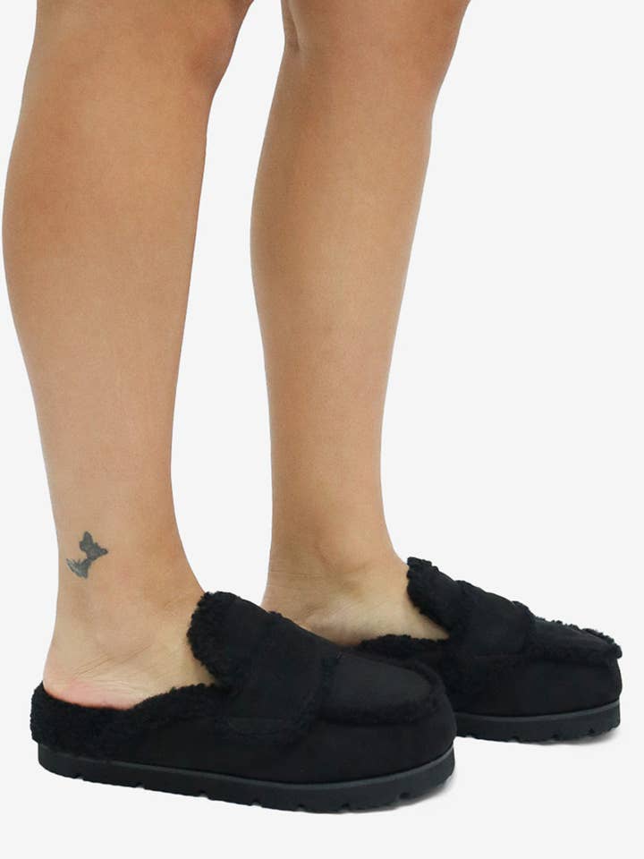 Lemonade Shoes – Großhandel Hausschuhe – Damen – TATUM - Gemütlicher Wildleder-Slide mit dicker gepolsterter Sohle3