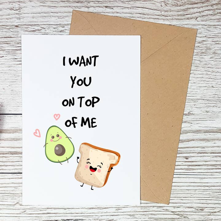 Roligt avokado pun jubileumskort för wholesale av Sorry Not Sorry Co