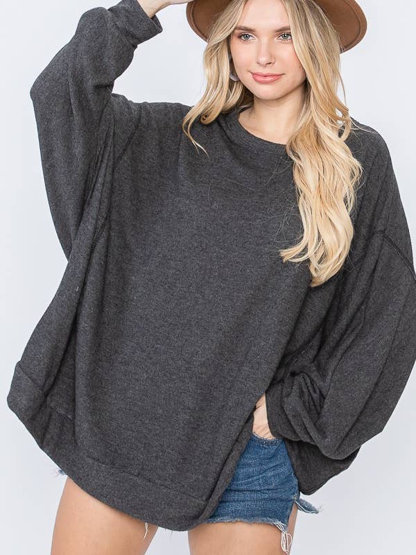 JADE BY JANE - Wholesale Tunic - Women's - OVERSIZE TUNIC WITH SCRUNCHED BACK