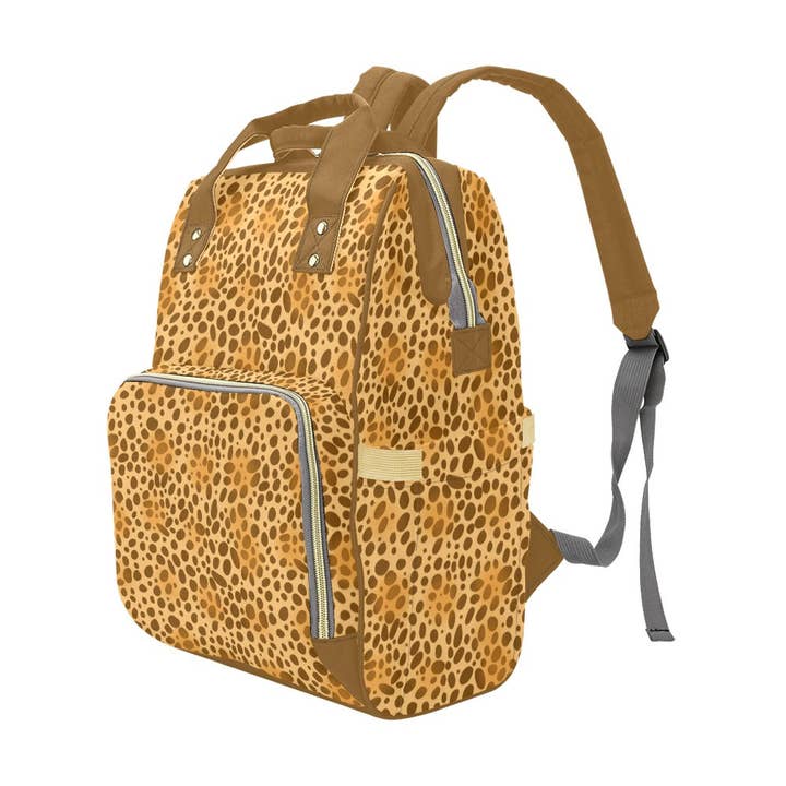 Leopard Print Multi-Function Baby Changing Backpack Bag for wholesale by Green Cheeks
