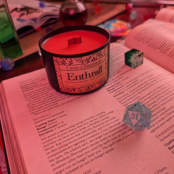 Curio Constructs - Wholesale Jar/Filled Candle - Enthrall | Fantasy Soy Wax Wood Wick Candle4