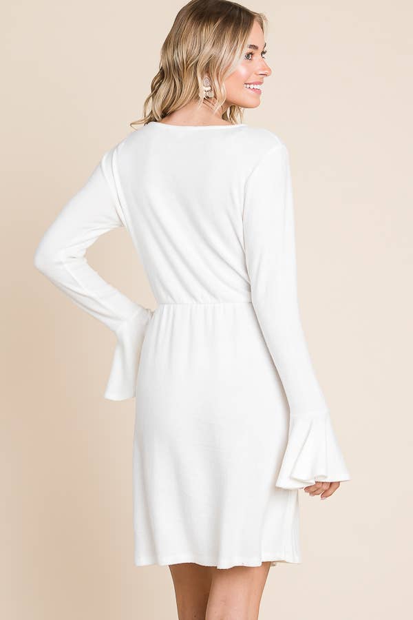 Culture Code – Engroshandel Kjole - Dame – CHD1390L - KJOLE MED FLÆSEDE LANGE ÆRMER OG SLÅ-OM BÆLTE10