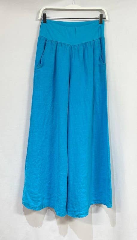 VENTI6 - Wholesale Pants - Women's - SOLID LINEN STRETCH WAISTBAND PANTS (8730-SOLID)23