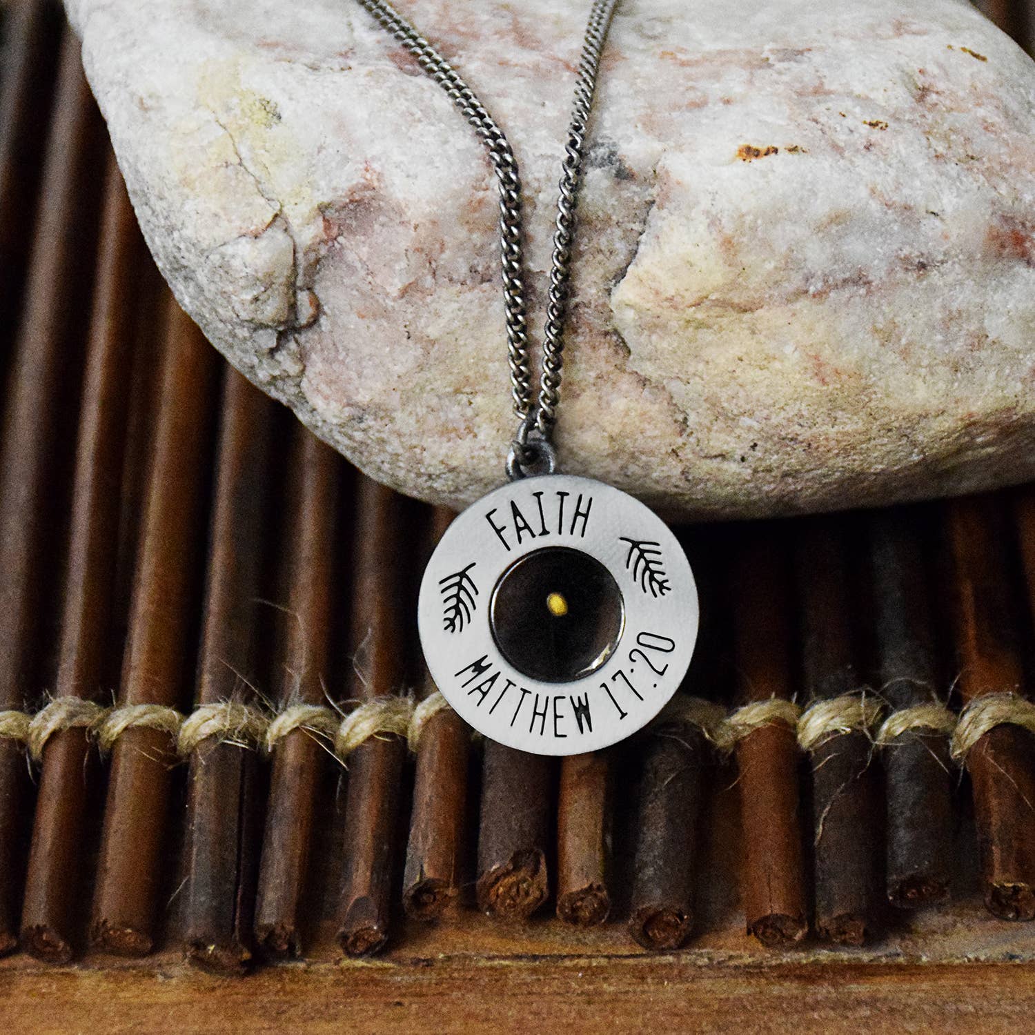 Lifebeats Gifts – Colar pingente/pendente por atacado – Colar Semente de Mostarda - Gravado “Fé Mateus 17:20”4