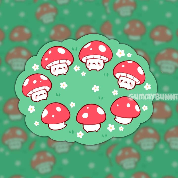 Autocolante de Círculo de Fadas de Cogumelos por atacado de GUMMYBUNNII