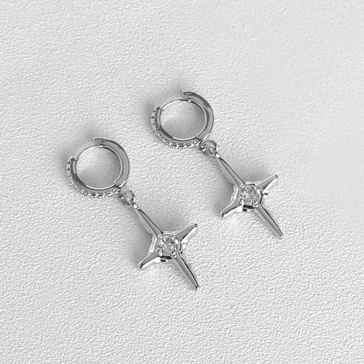 KINDNESS - Wholesale Dangle Earrings - KINDNESS minimal silver Baptism pendant earrings genderless