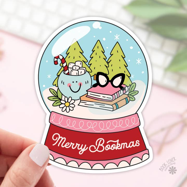 Merry Bookmas Snow Globe Stickers / Bookish Stickers for wholesale by Book Lover Merch Shop