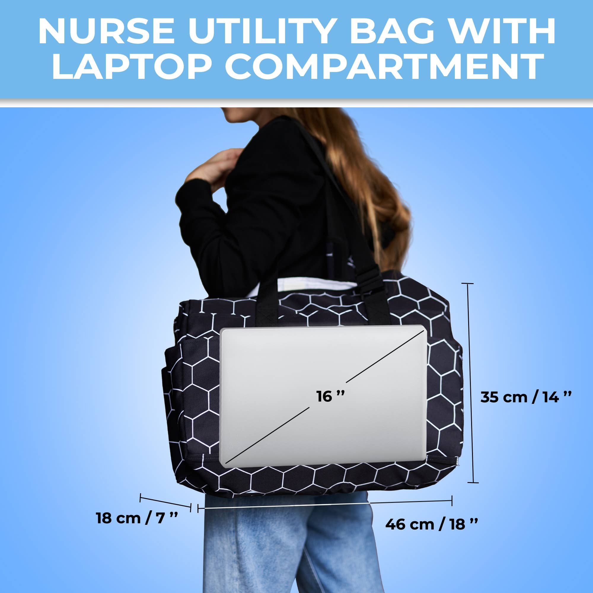 Nurse Bag and Utility Tote|Waterproof | Black Bee Hive for wholesale on Faire5