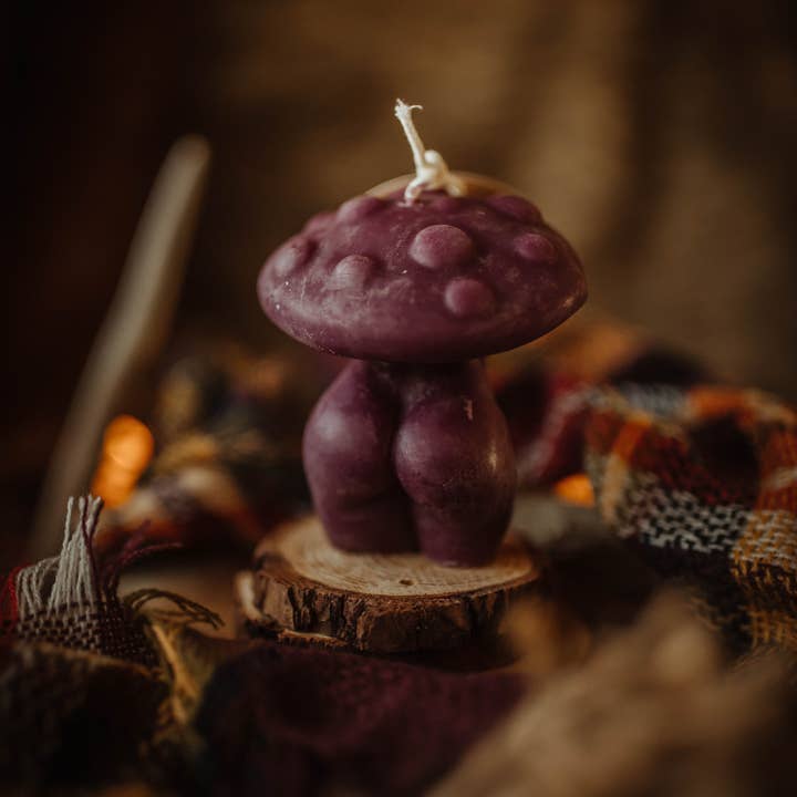 The Holton Homestead - Wholesale Novelty Candle - Mushroom Woman Beeswax Candle