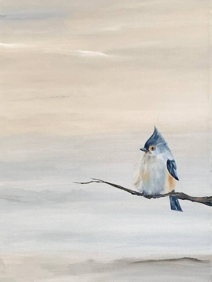 Mésange tuftée (étude des oiseaux 1) Impression d'art pour la vente par My Artist Soul