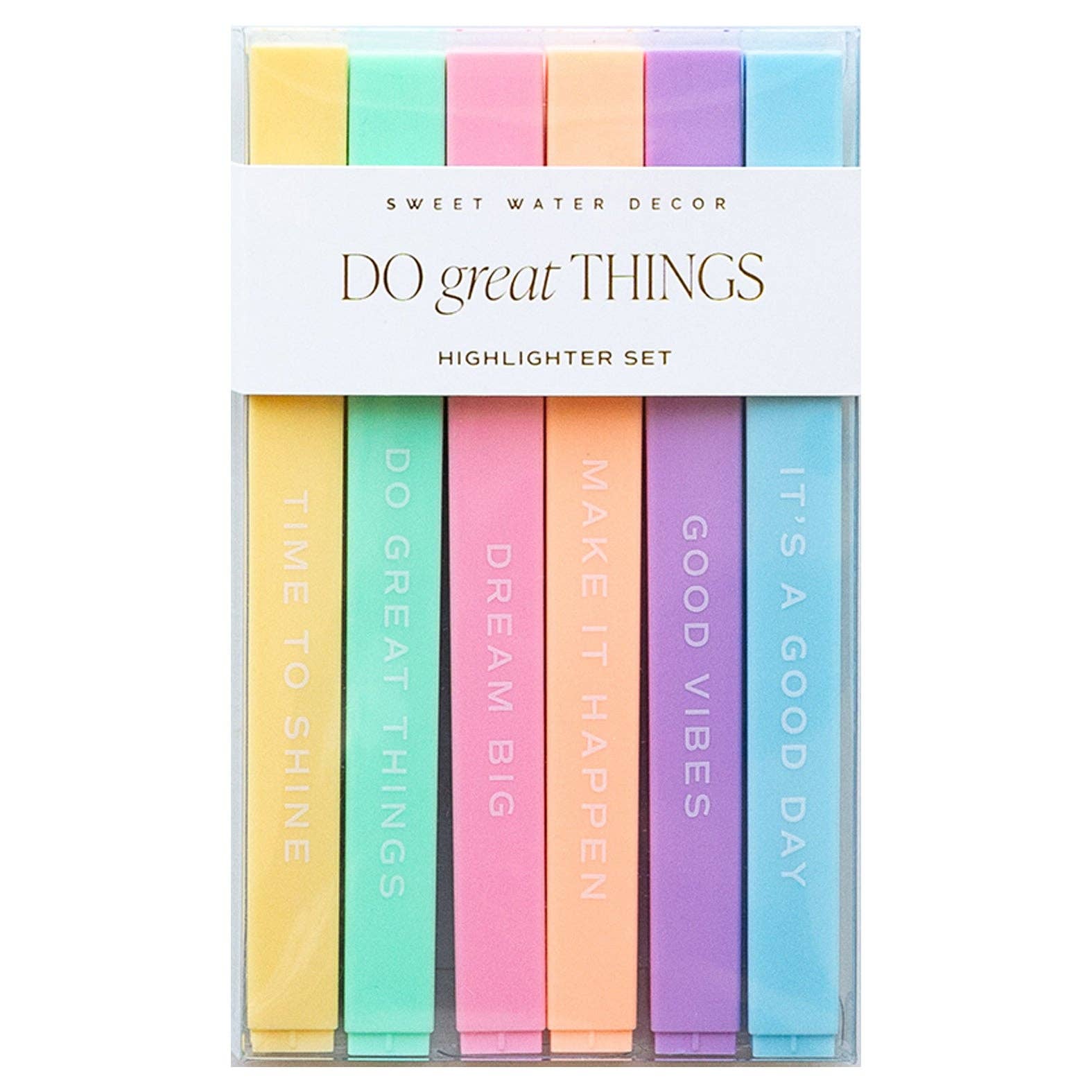 Sweet Water Decor – wholesale Highlighter – Do Great Things Highlighter Set - Stationery Set1