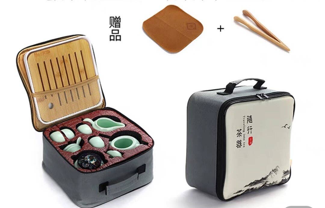 Green Pastures Wholesale – wholesale Teset – En bärbar resande 3D Koi-fisk med Lotus Tea Set5