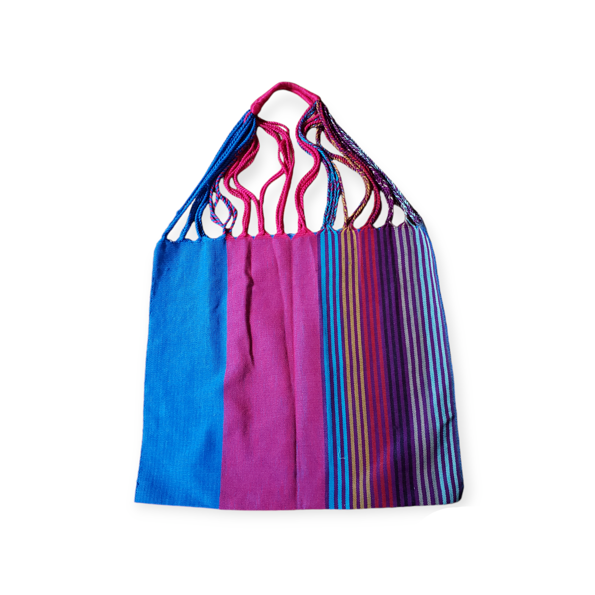 The Little Pueblo - Vente Tote bag – femme - Sac fourre-tout tissé à rayures mexicaines, hamac de Chiapas, fait main pour femme1