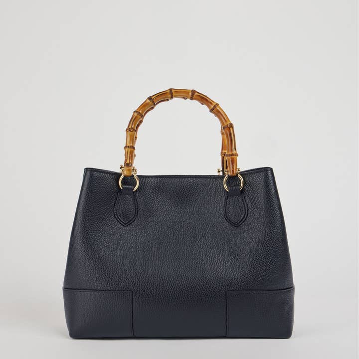 Voemièn - Wholesale Top Handle Bag - Women's - Bamboo Babe Bag in Navy Blue Dollar Leather3