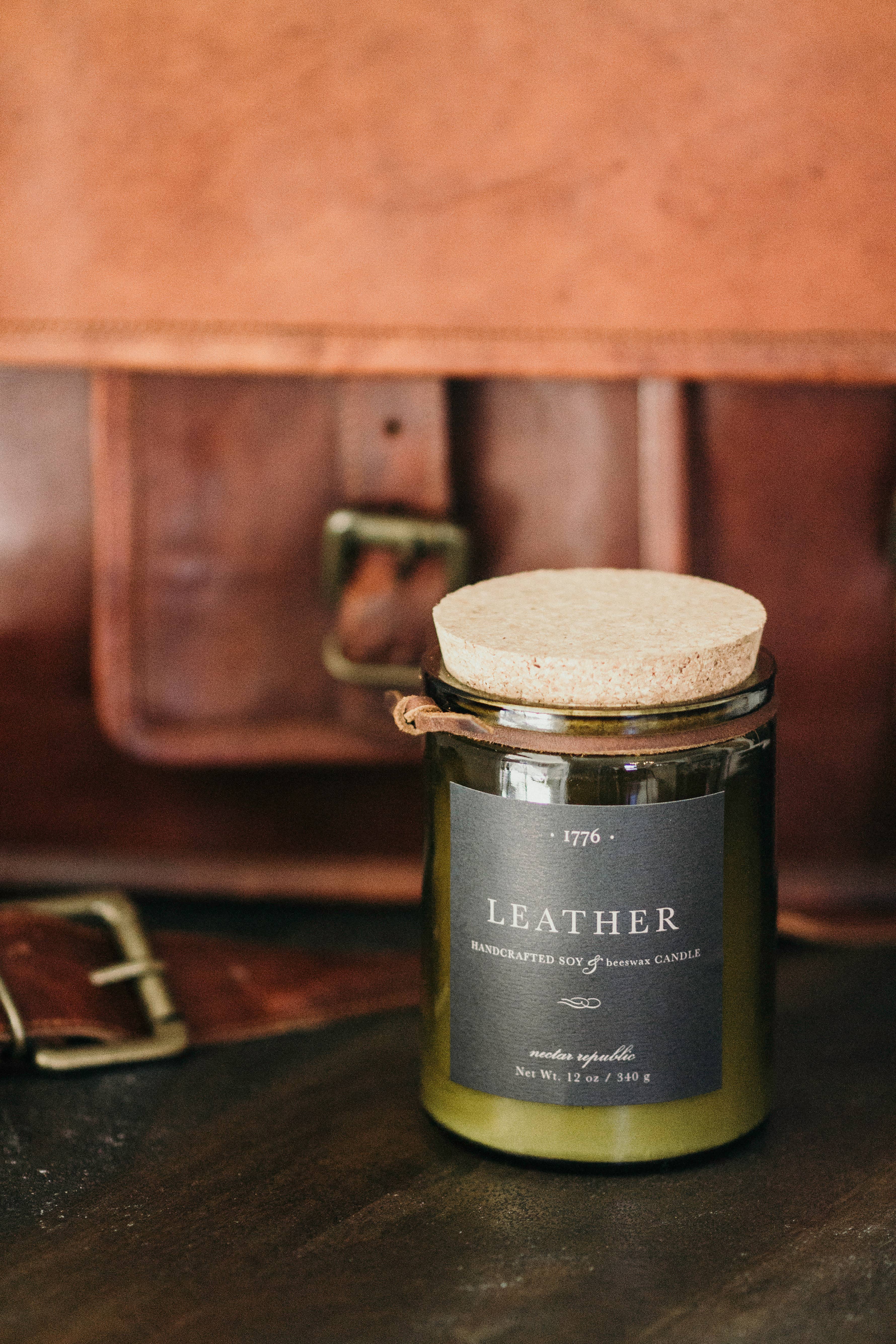 Nectar Republic - Wholesale Jar/Filled Candle - Leather : 1776 Soy Beeswax Man Candle1