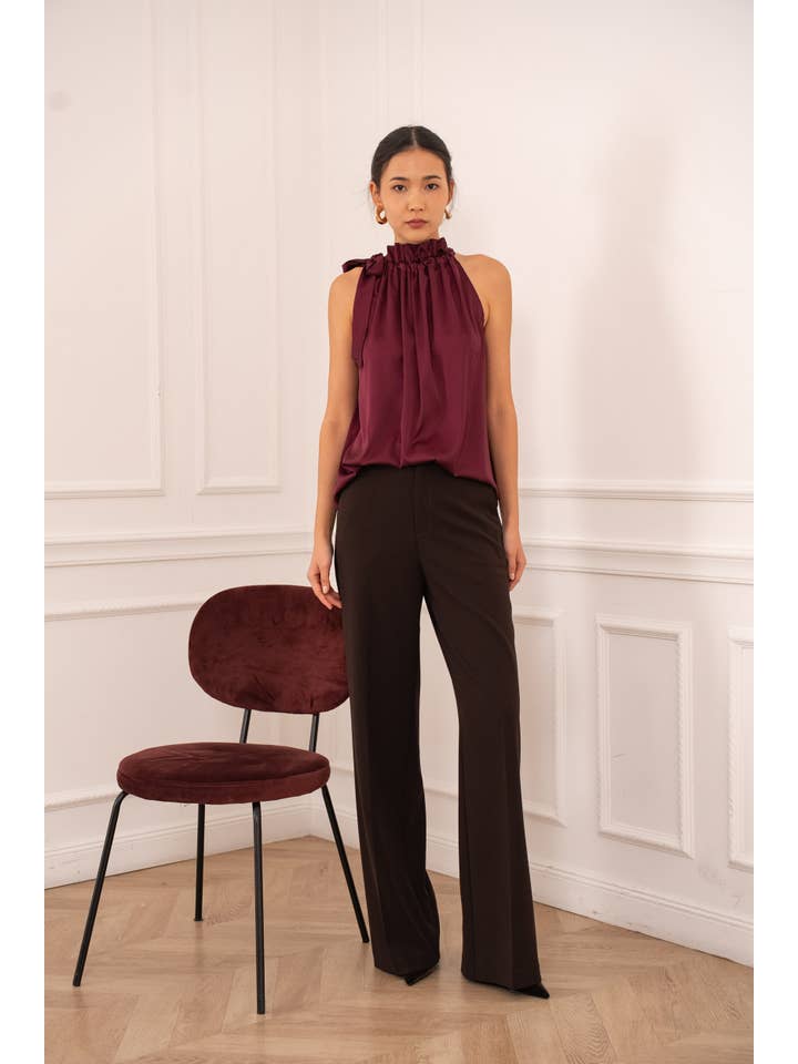 CHOKLATE PARIS - Wholesale Blouse - Women's - Satin Elisabeth top with bow at the collar - CK0809038