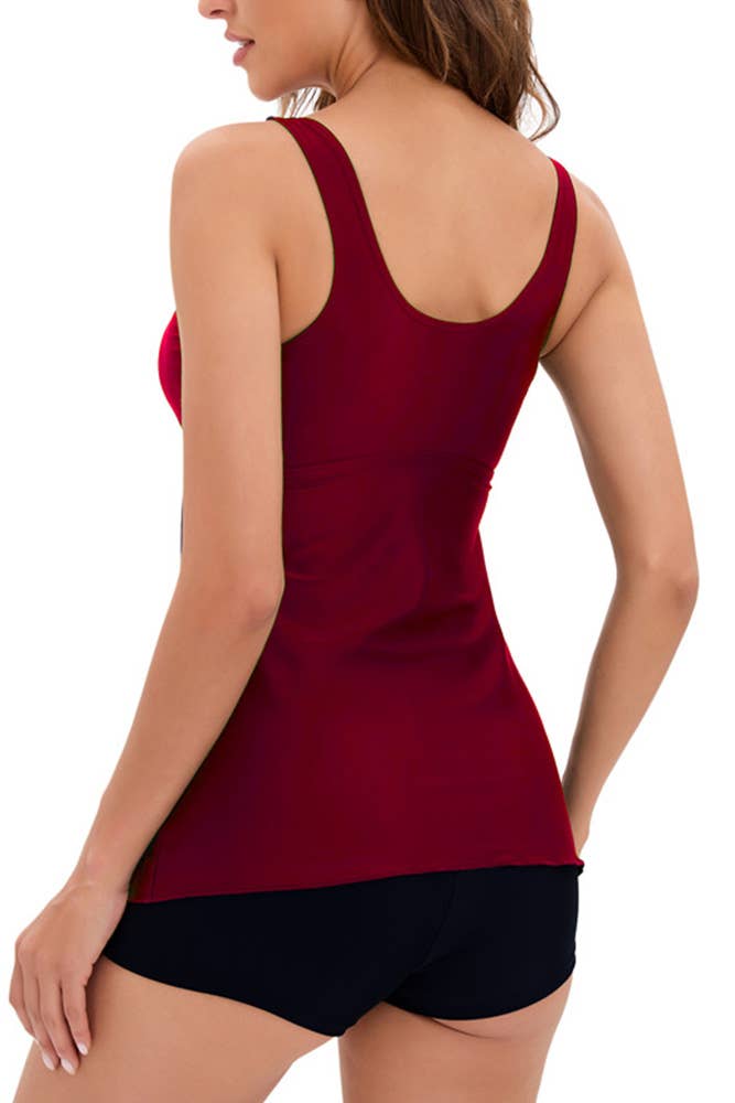 UNISHE - Vendita all'ingrosso Bikini - Donna - Set due pezzi Tankini increspato stampato HR0138