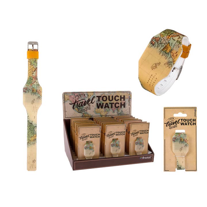 I-Total, I-Drink - Wholesale Wrist Watch - Unisex - Touch Watch Old Map - 24 Pcs Display
