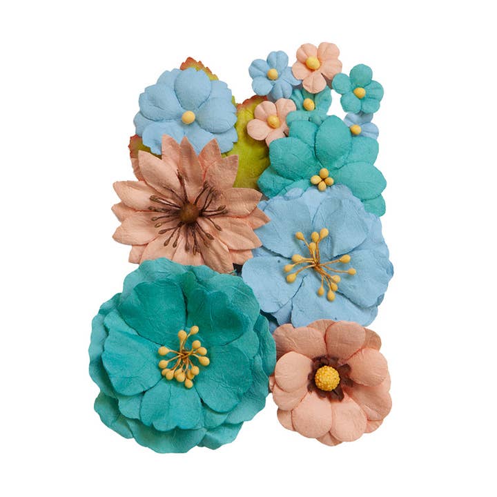 Flores Florais pintadas Serene Beauty 8 Pcs, 0.5" 2.5" por atacado de Prima Marketing Inc