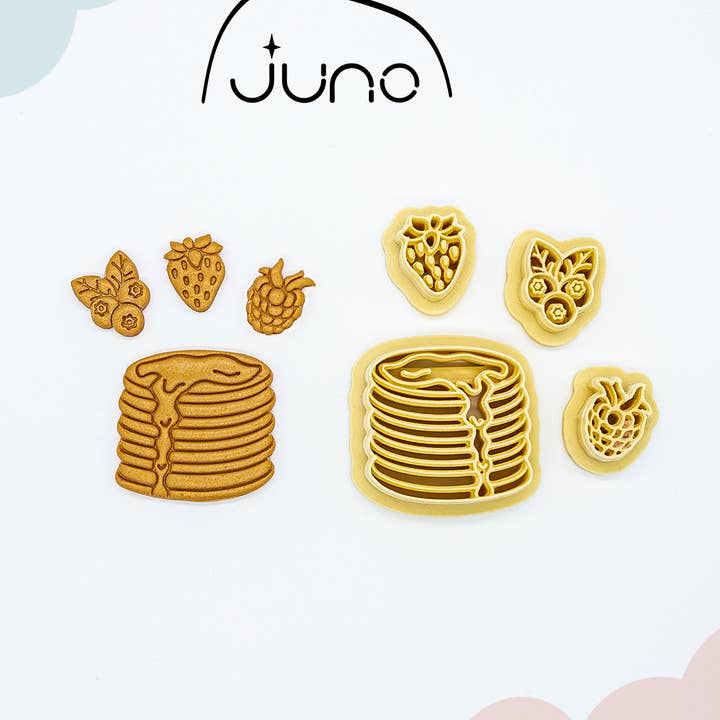 PanCakes & Fruit Printed Polymer Clay Cookie Cutter for wholesale by Juno 3D